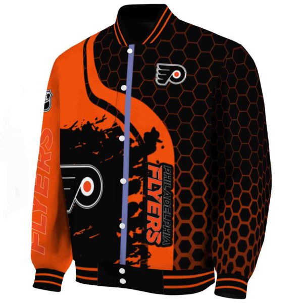 philadelphia flyers hexagonal pattern orange black jacket best selling