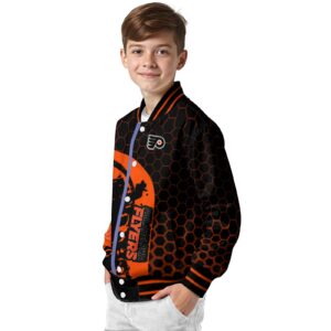 philadelphia flyers hexagonal pattern orange black jacket trendy