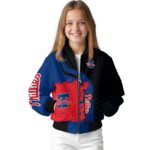 philadelphia phillies hexagonal pattern blue black jacket best selling