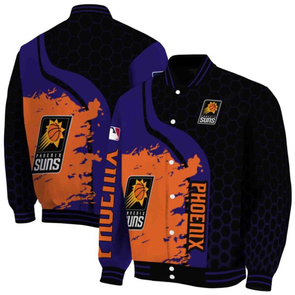 phoenix suns hexagonal pattern purple black jacket fashion forward