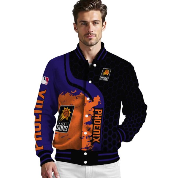 phoenix suns hexagonal pattern purple black jacket high quality