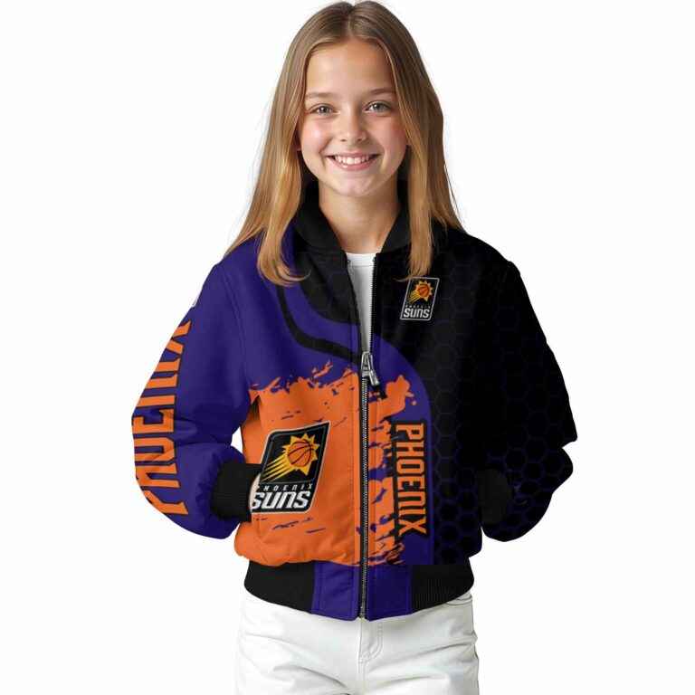 phoenix suns hexagonal pattern purple black jacket top rated