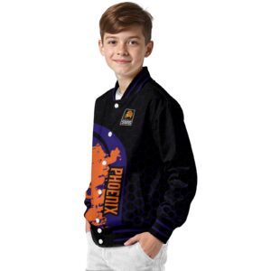phoenix suns hexagonal pattern purple black jacket trendy