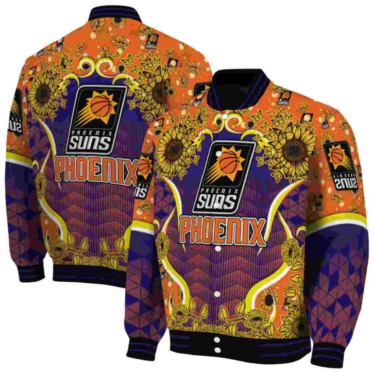 phoenix suns sunflower bloom purple yellow jacket fashion forward
