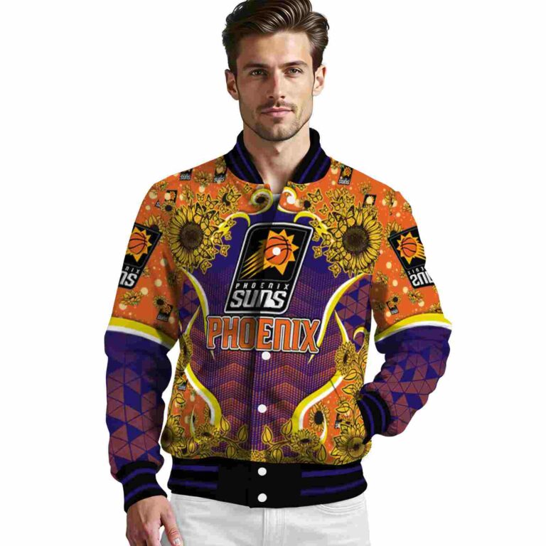 phoenix suns sunflower bloom purple yellow jacket high quality