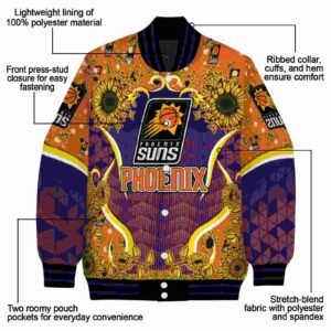phoenix suns sunflower bloom purple yellow jacket new arrival