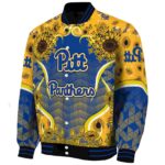 pittsburgh panthers sunflower bloom royal blue yellow jacket best selling