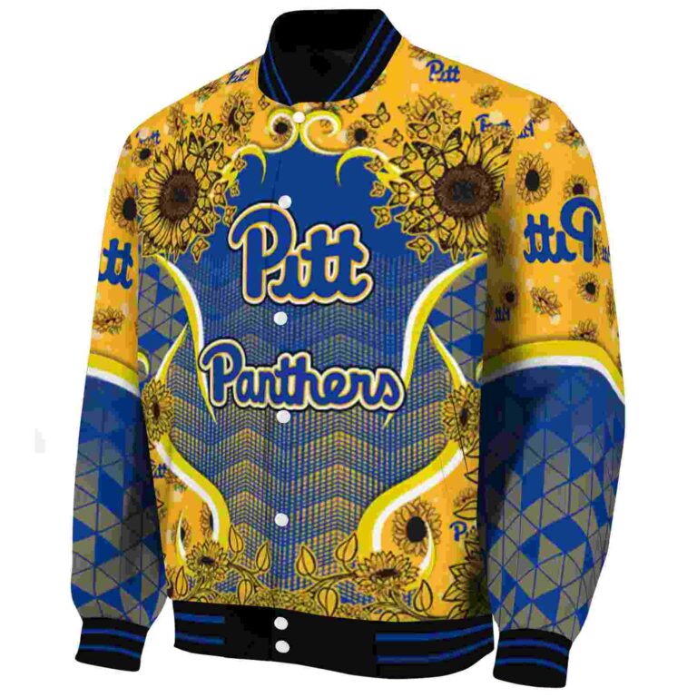 pittsburgh panthers sunflower bloom royal blue yellow jacket best selling