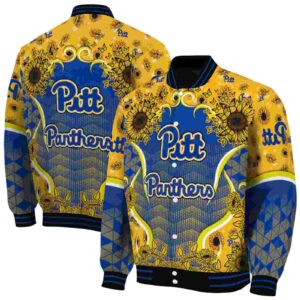pittsburgh panthers sunflower bloom royal blue yellow jacket fashion forward
