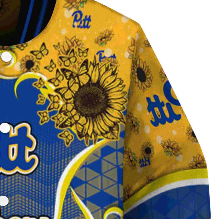 pittsburgh panthers sunflower bloom royal blue yellow jacket premium grade