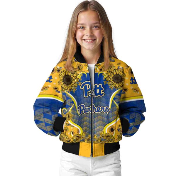 pittsburgh panthers sunflower bloom royal blue yellow jacket top rated