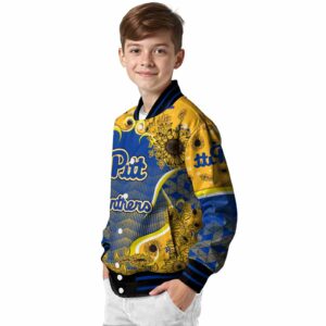 pittsburgh panthers sunflower bloom royal blue yellow jacket trendy