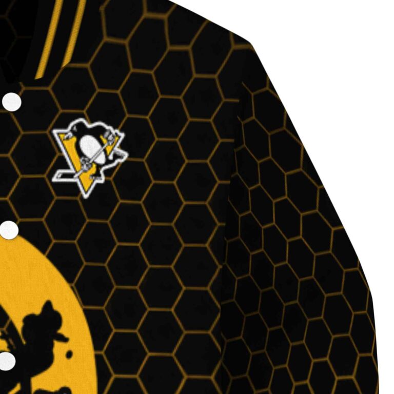 pittsburgh penguins hexagonal pattern yellow black jacket premium grade