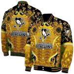 pittsburgh penguins sunflower bloom yellow jacket best selling