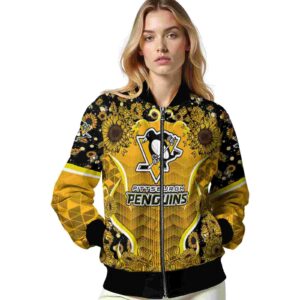 pittsburgh penguins sunflower bloom yellow jacket latest model