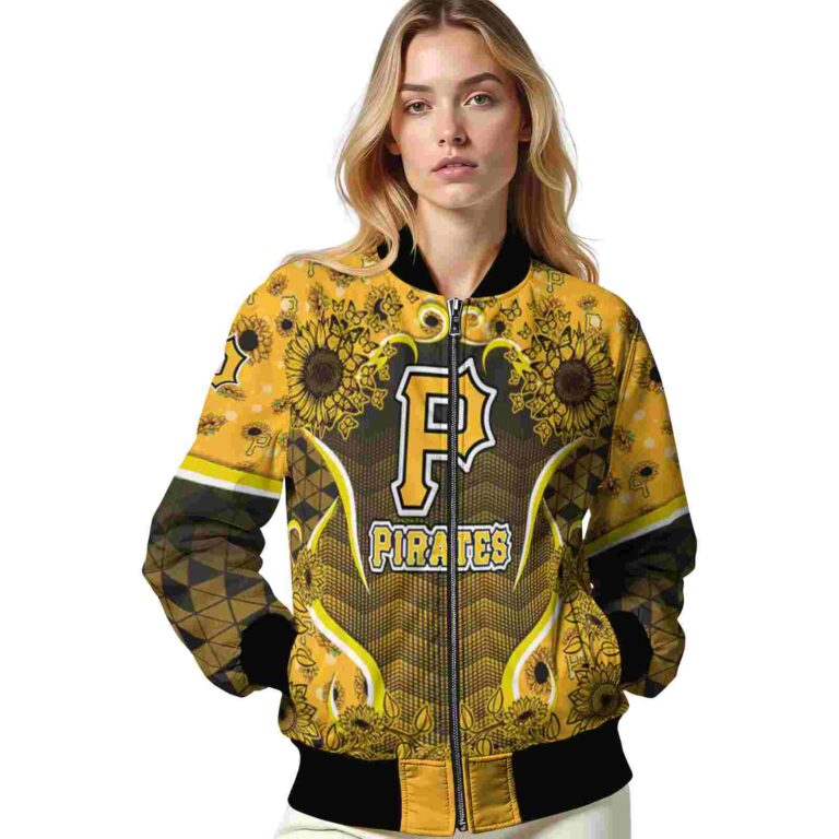pittsburgh pirates sunflower bloom black yellow jacket latest model