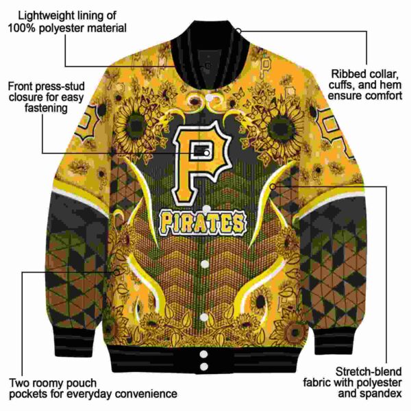 pittsburgh pirates sunflower bloom black yellow jacket new arrival