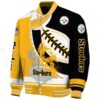 pittsburgh steelers baseball stitching black white jacket best selling
