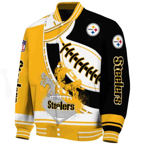 pittsburgh steelers baseball stitching black white jacket best selling