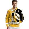 pittsburgh steelers baseball stitching black white jacket high quality