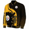 pittsburgh steelers hexagonal pattern gold black jacket best selling