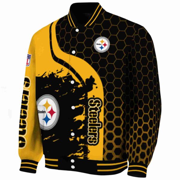 pittsburgh steelers hexagonal pattern gold black jacket best selling