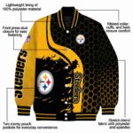 pittsburgh steelers hexagonal pattern gold black jacket best selling