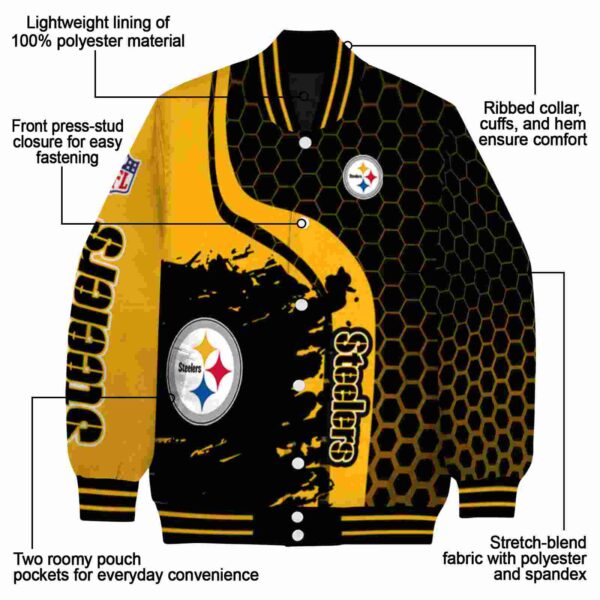 pittsburgh steelers hexagonal pattern gold black jacket new arrival