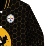 pittsburgh steelers hexagonal pattern gold black jacket best selling