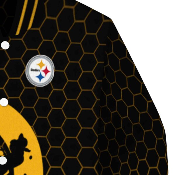 pittsburgh steelers hexagonal pattern gold black jacket premium grade
