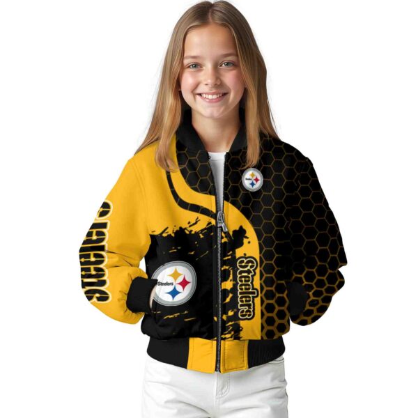 pittsburgh steelers hexagonal pattern gold black jacket top rated