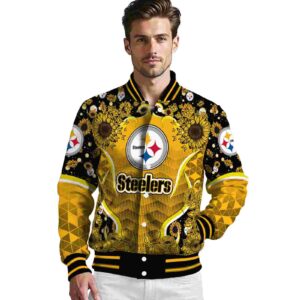 pittsburgh steelers sunflower bloom gold yellow jacket high quality