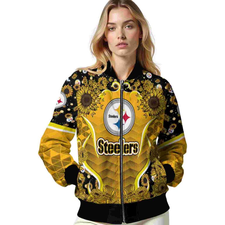 pittsburgh steelers sunflower bloom gold yellow jacket latest model
