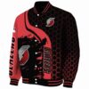 portland trail blazers hexagonal pattern red black jacket best selling