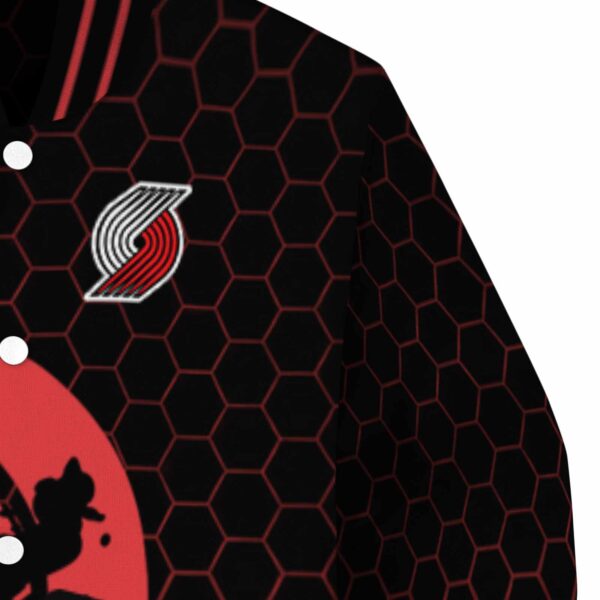 portland trail blazers hexagonal pattern red black jacket premium grade