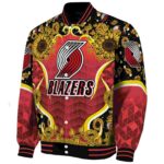 portland trail blazers sunflower bloom red yellow jacket best selling