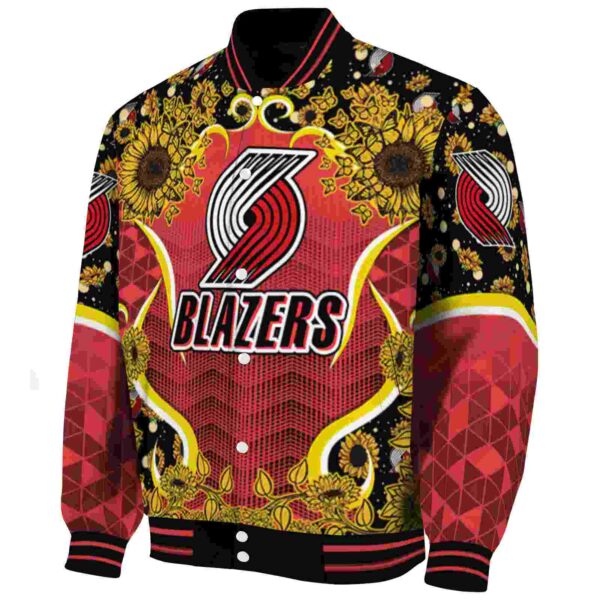 portland trail blazers sunflower bloom red yellow jacket best selling