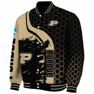 purdue boilermakers hexagonal pattern gold black jacket best selling