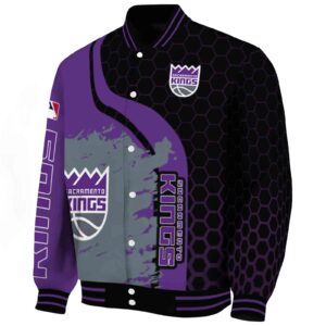 sacramento kings hexagonal pattern purple black jacket best selling