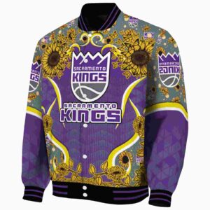 sacramento kings sunflower bloom purple yellow jacket best selling