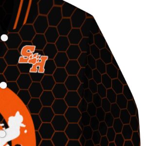 sam houston bearkats hexagonal pattern orange black jacket premium grade