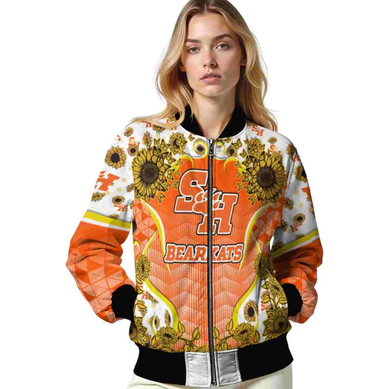 sam houston bearkats sunflower bloom orange yellow jacket latest model