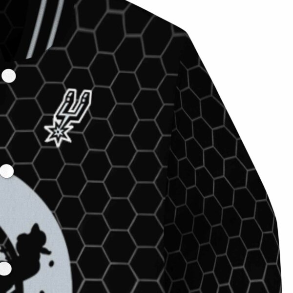 san antonio spurs hexagonal pattern silver black jacket premium grade