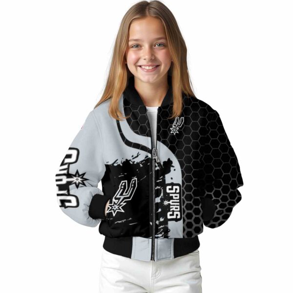 san antonio spurs hexagonal pattern silver black jacket top rated