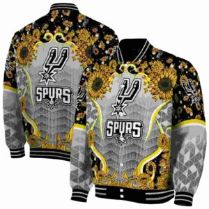 san antonio spurs sunflower bloom silver yellow jacket fashion forward