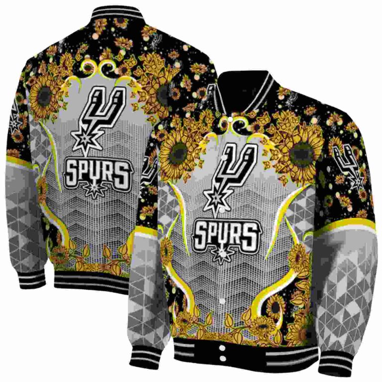 san antonio spurs sunflower bloom silver yellow jacket fashion forward