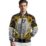 san antonio spurs sunflower bloom silver yellow jacket best selling