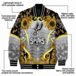 san antonio spurs sunflower bloom silver yellow jacket best selling