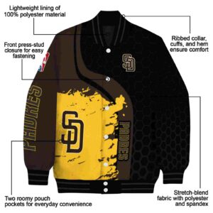 san diego padres hexagonal pattern brown black jacket new arrival