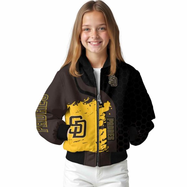 san diego padres hexagonal pattern brown black jacket top rated